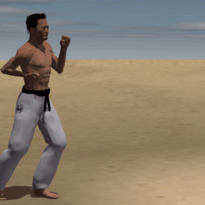 Ushiro Mawashi geri ashi mawatte